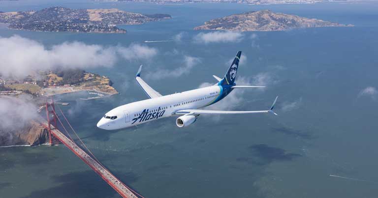 an airplane flying over water