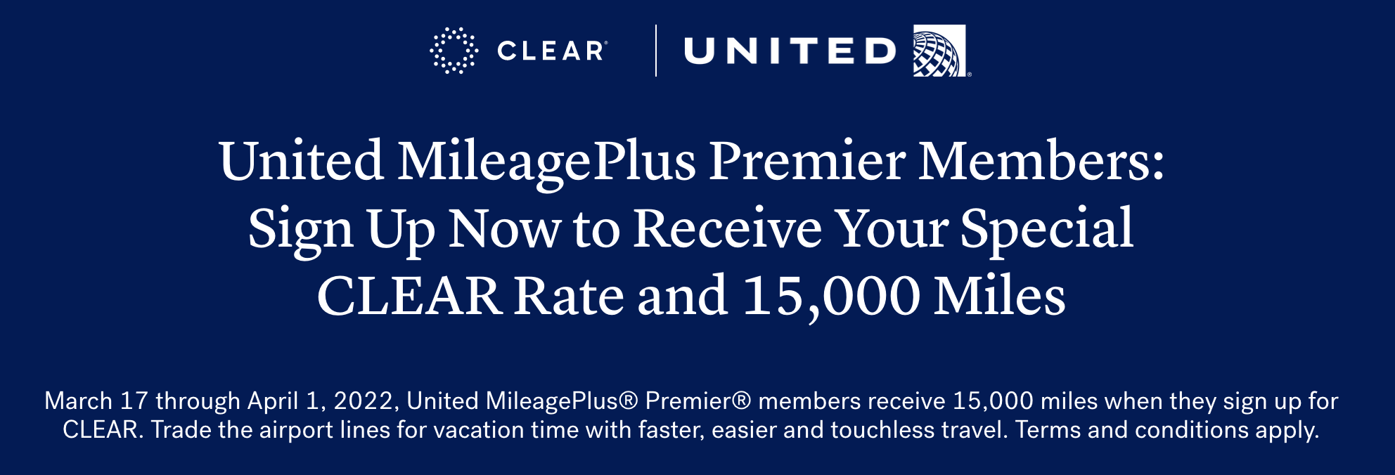 Earn 15,000 United Miles When You Join CLEAR Travel Codex