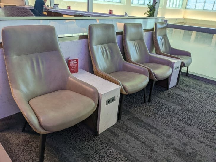 a row of chairs in a room