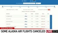 a screenshot of a flight schedule