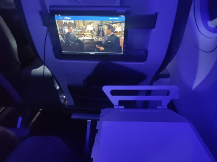 a tv on the seat of an airplane