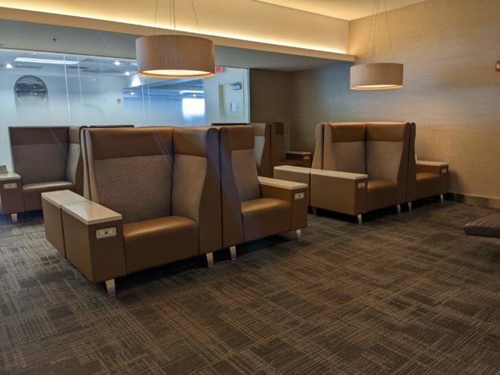 a group of chairs in a room