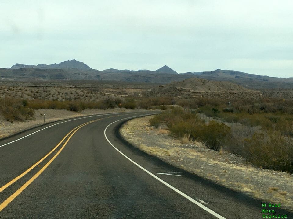 Big Bend Ranch River Road - approaching mountains east of Redford