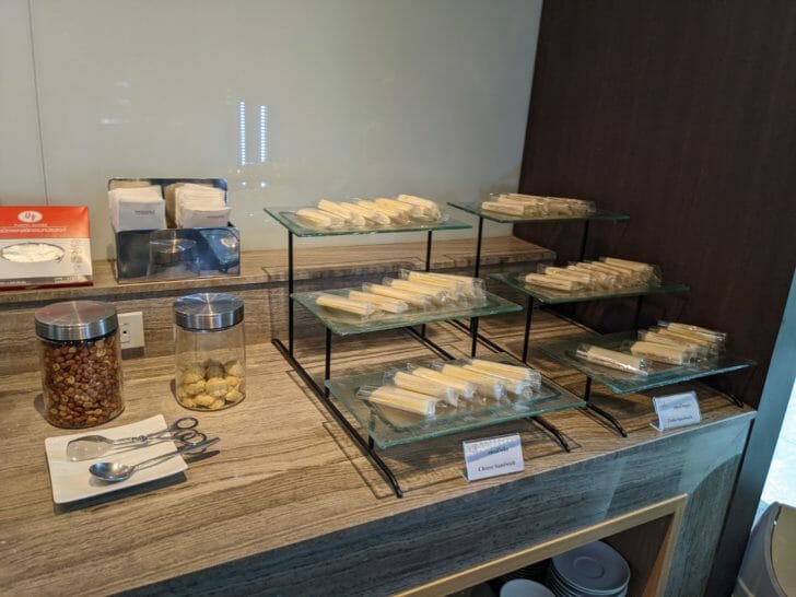 a display of food on a counter