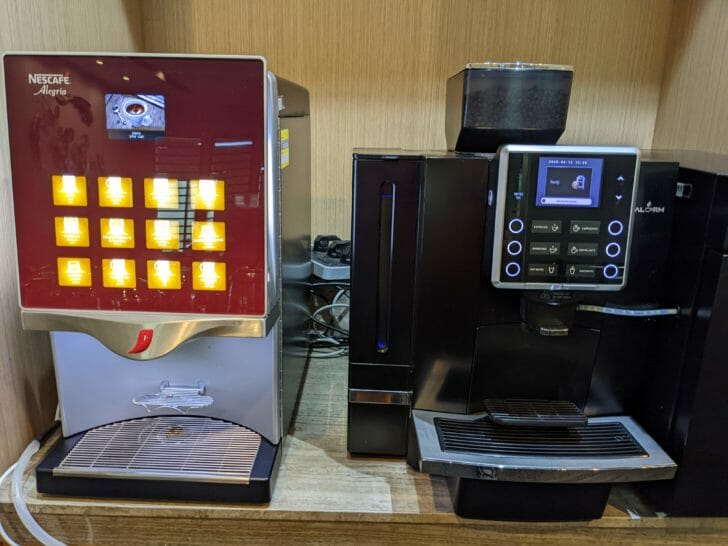 a coffee machine and a machine on a table
