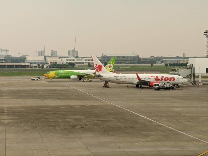 airplanes on the runway