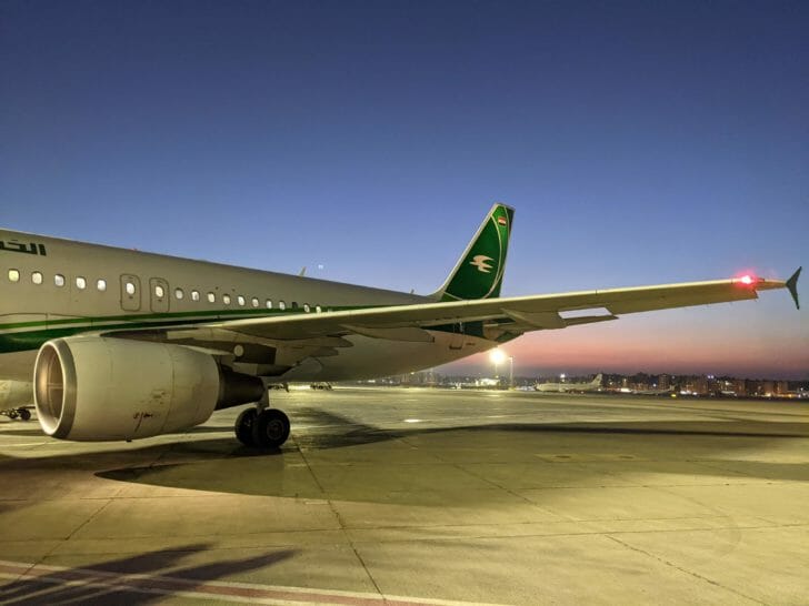 a plane on the runway