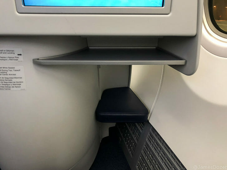 a shelf in an airplane