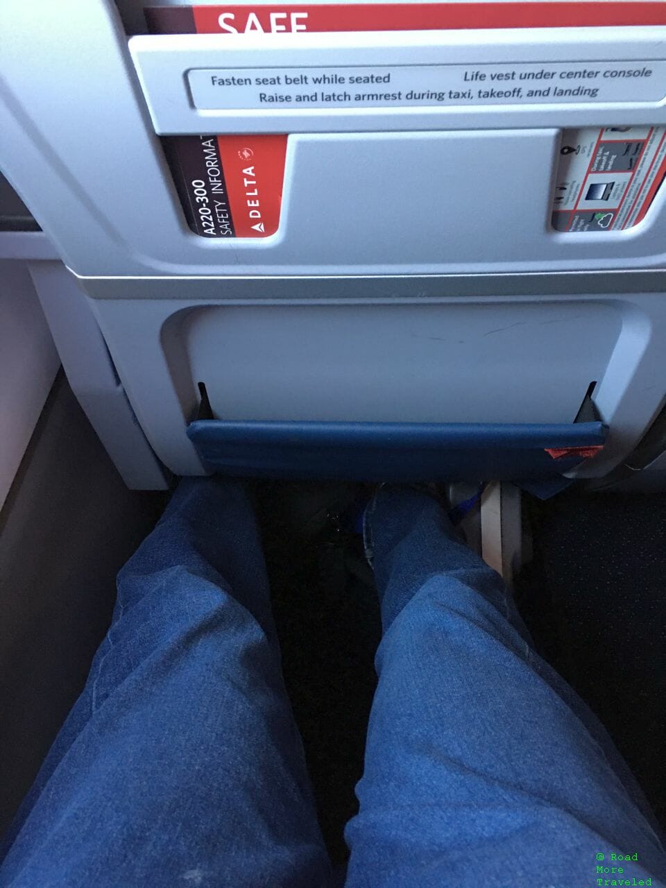 Delta A220-300 First Class legroom