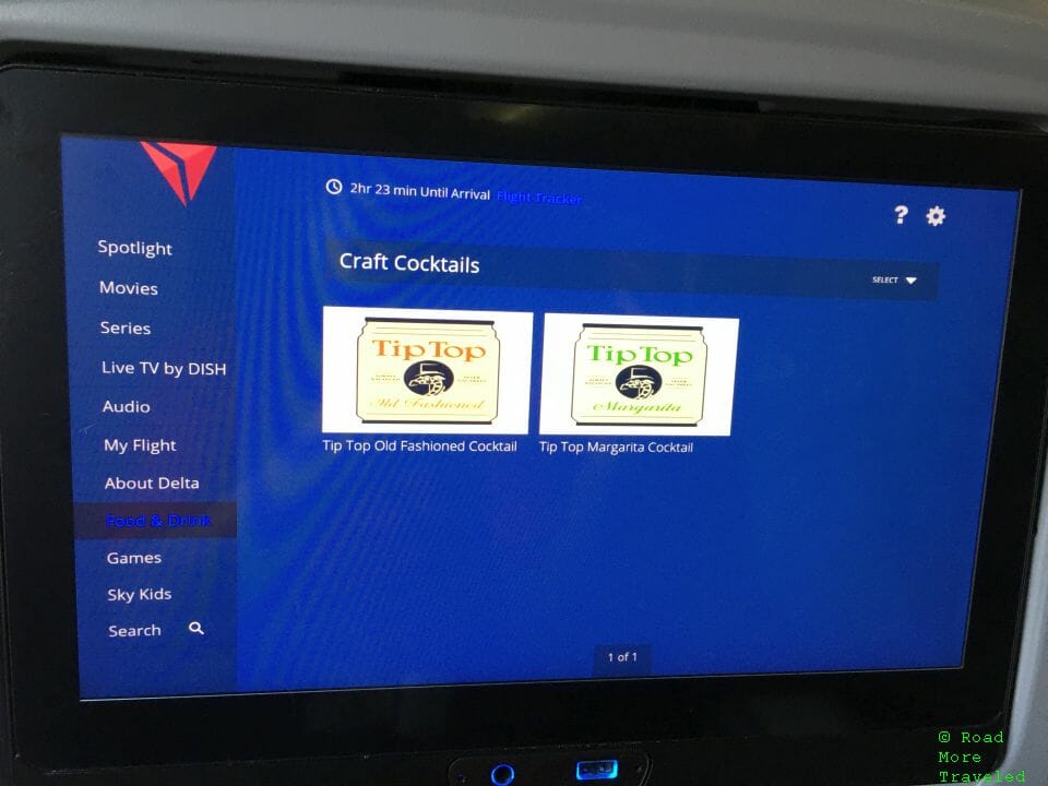 Delta A220-300 First Class - craft cocktails