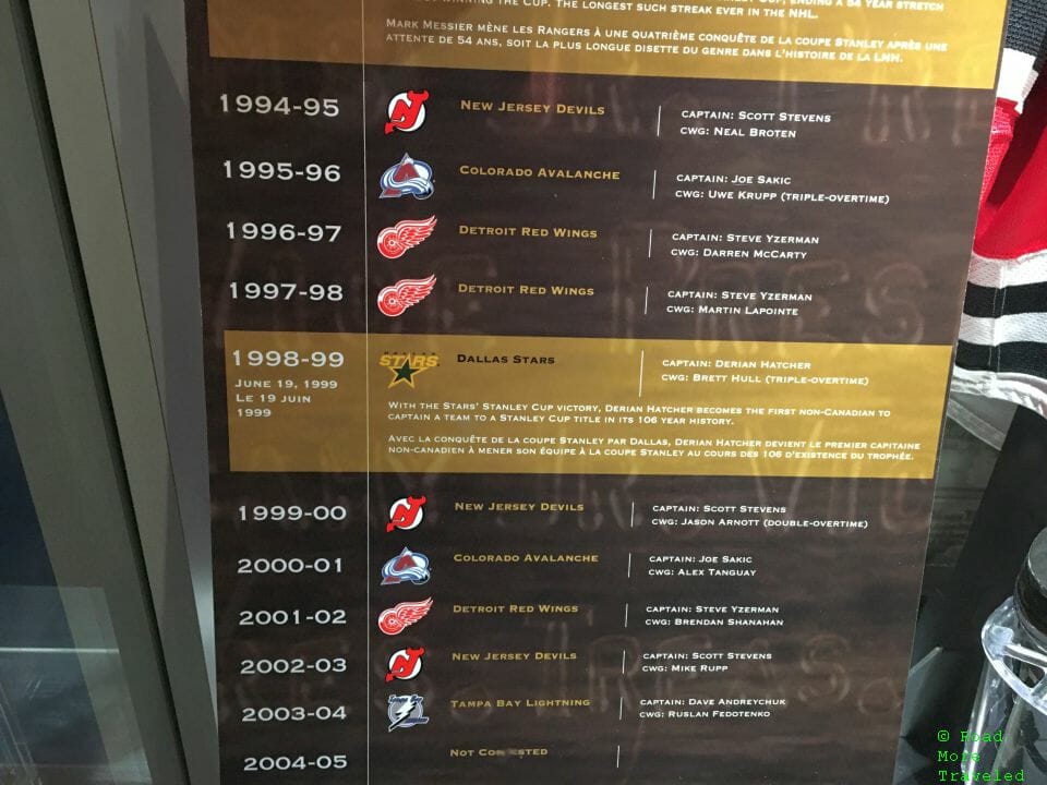 Dallas Stars championship plaque, Hockey Hall of Fame, Toronto