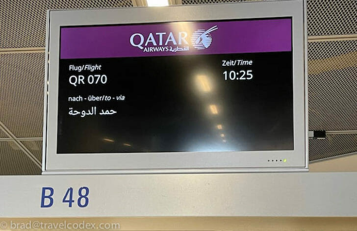 a screen with a purple and white text
