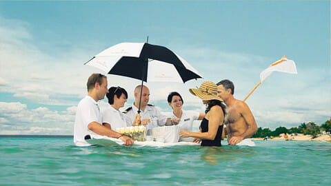 a group of people in a boat