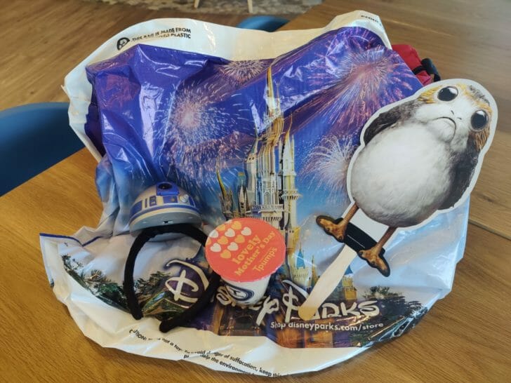 a bag of toys on a table