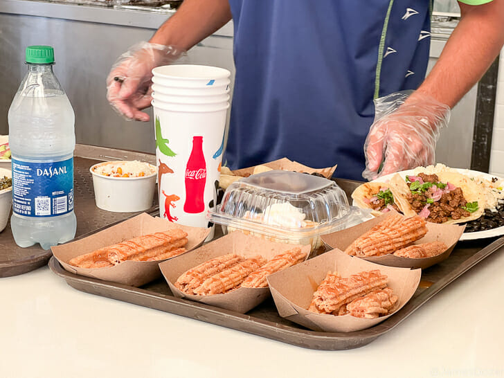 a tray of food on a table