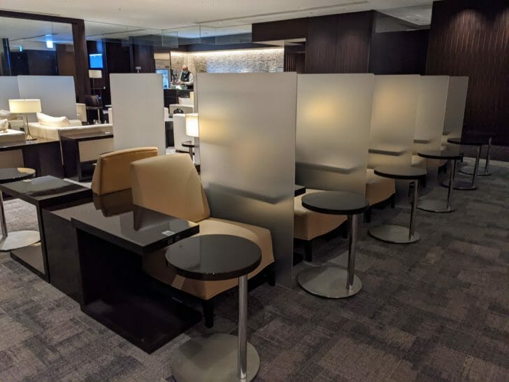 a room with tables and chairs