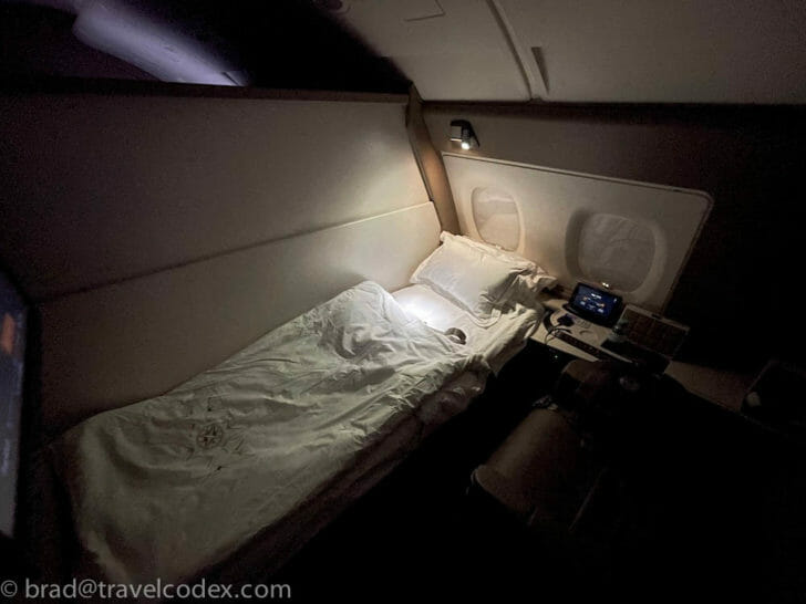 a bed in a room