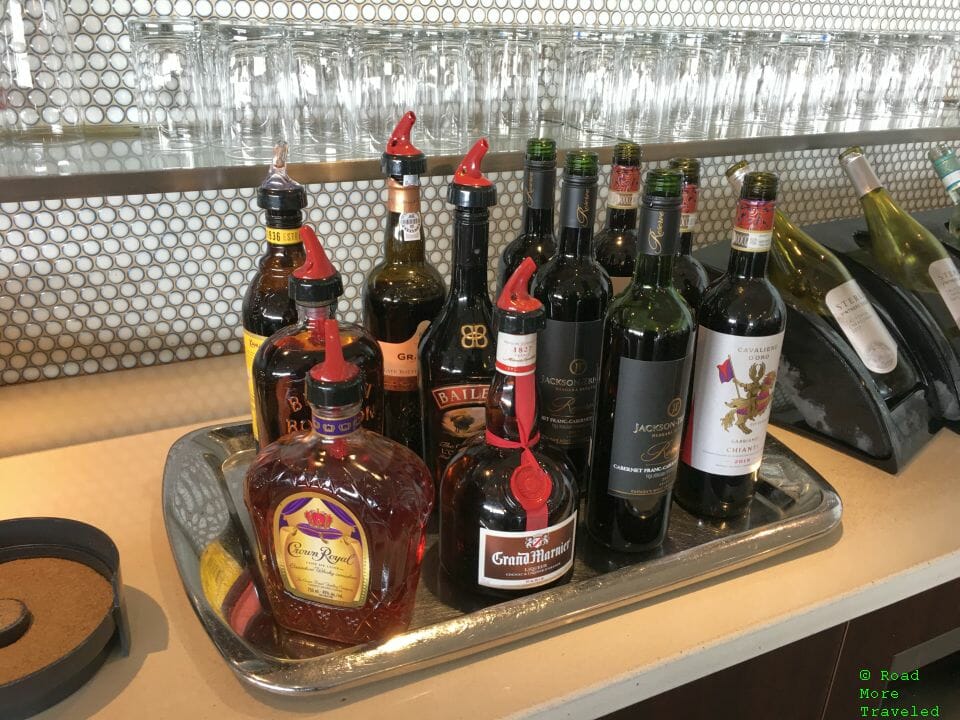 AC Maple Leaf Lounge YYZ Transborder - liquor and wine