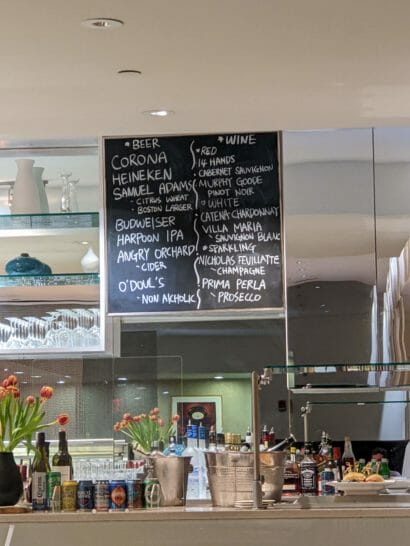 a menu board in a restaurant