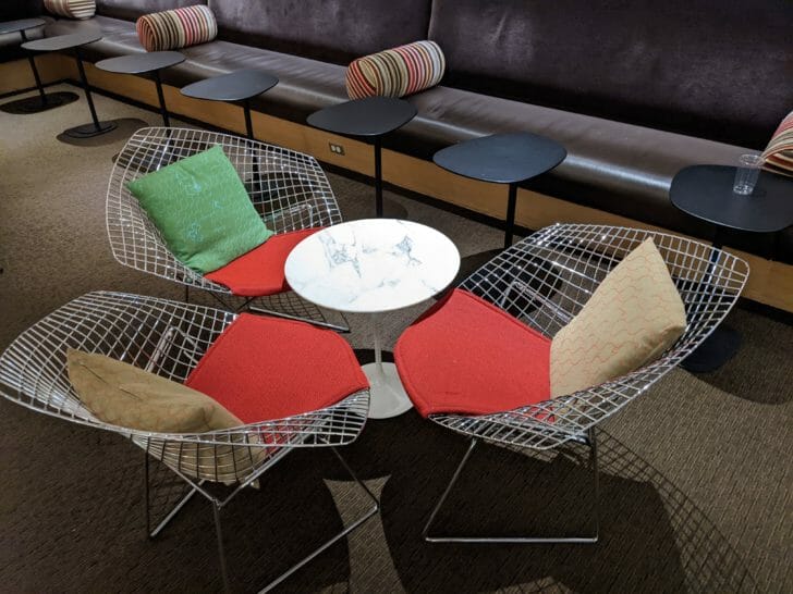 a group of chairs in a room