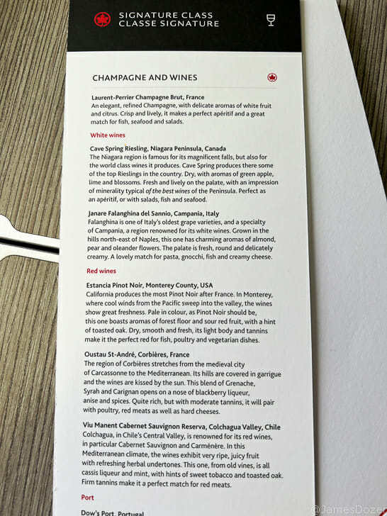 a menu on a table