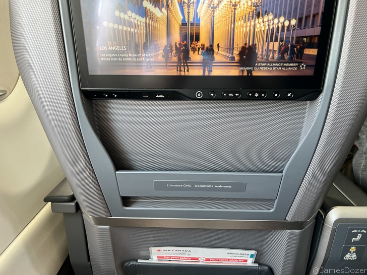a screen on a seat