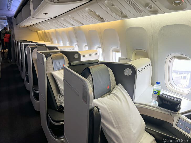 a row of seats in a plane
