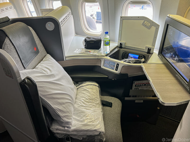 a seat in an airplane