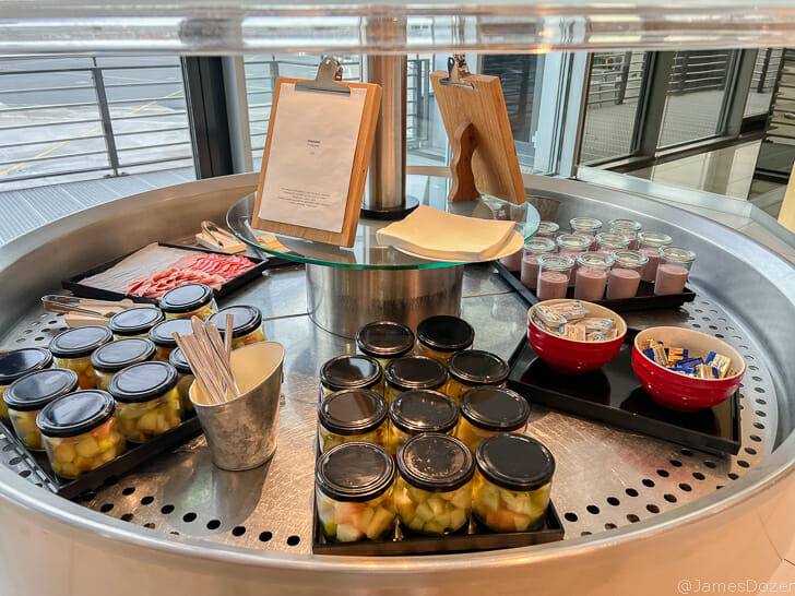a table with food on it