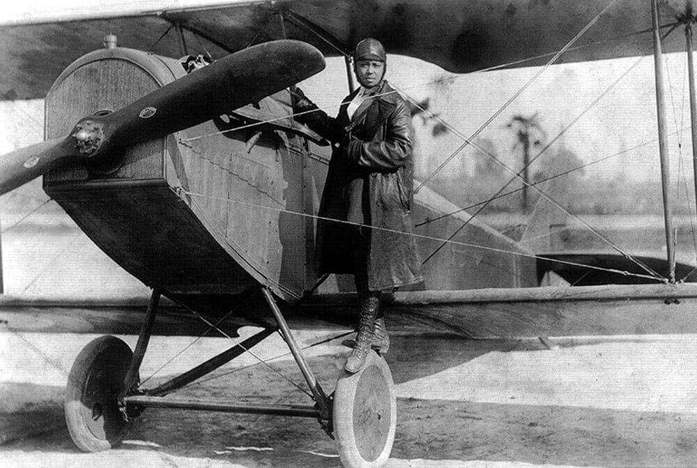 a man standing on a plane