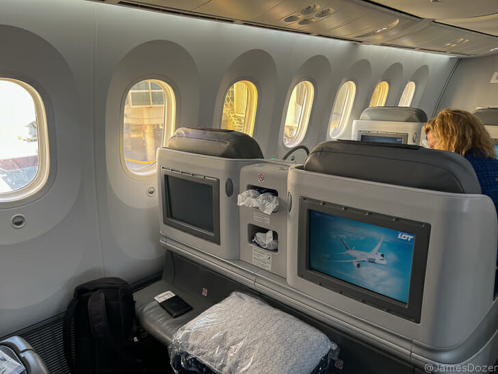 a person sitting in an airplane