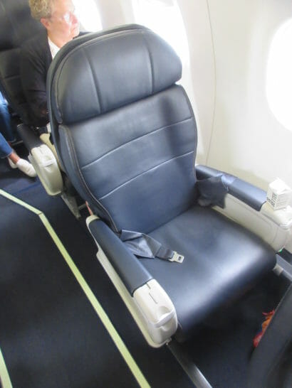 a seat in an airplane