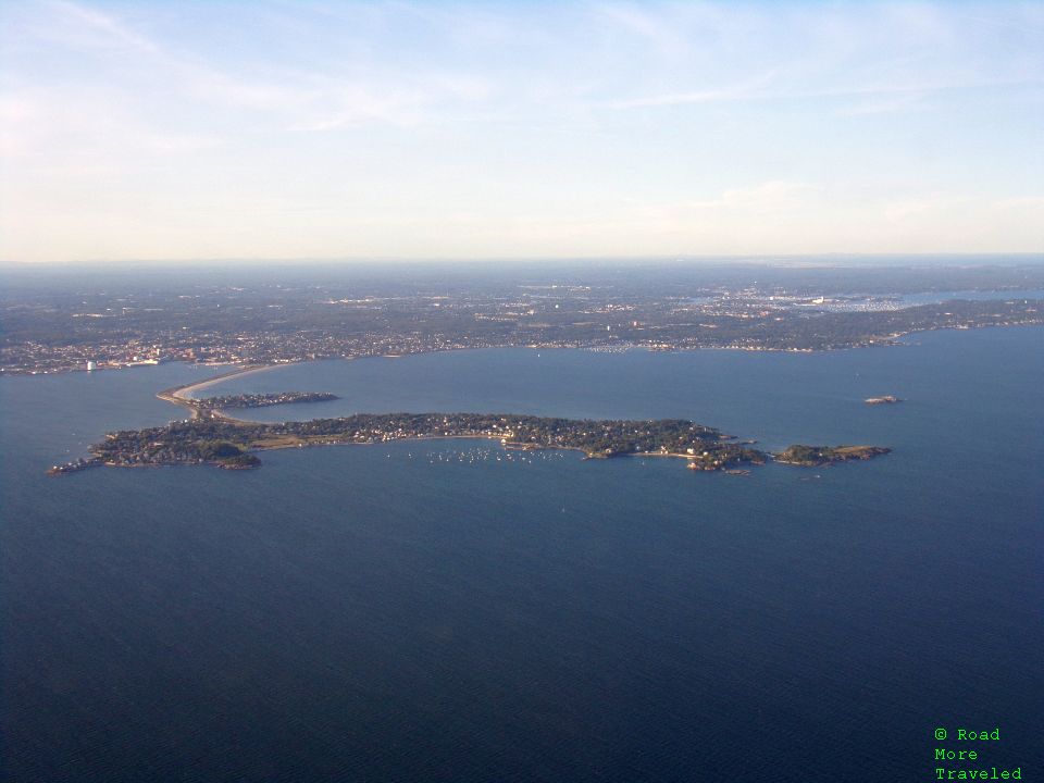 Boston Harbor after take-off from BOS