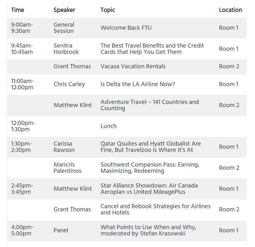 a screenshot of a schedule