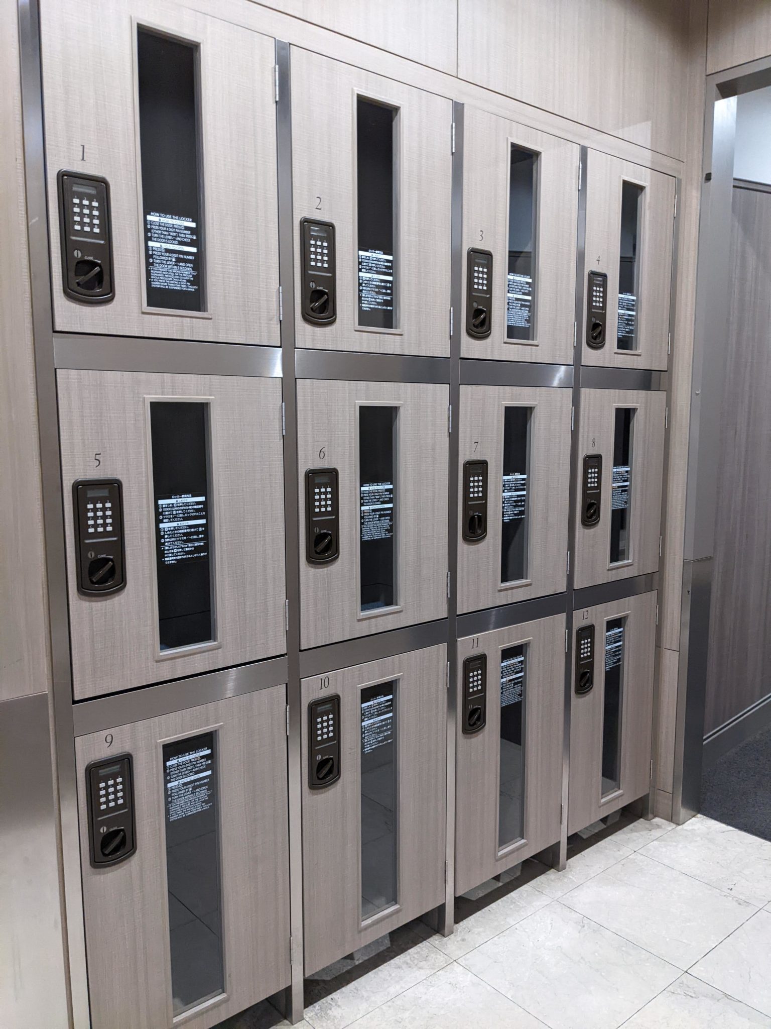 a group of lockers in a building