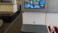 a tv screen on a wall