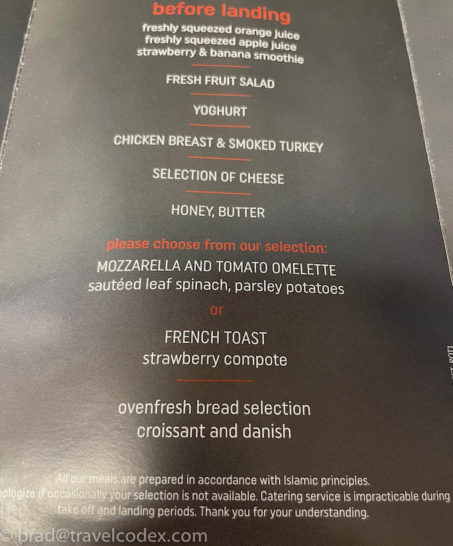 a menu of a restaurant