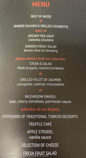 a menu of a restaurant