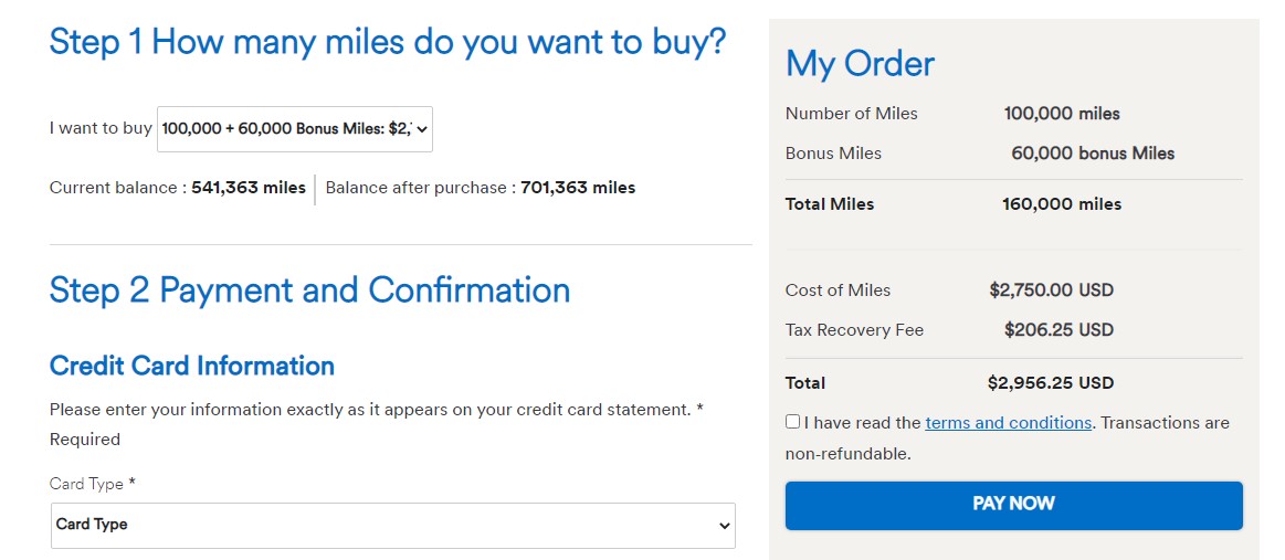 a screenshot of a credit card