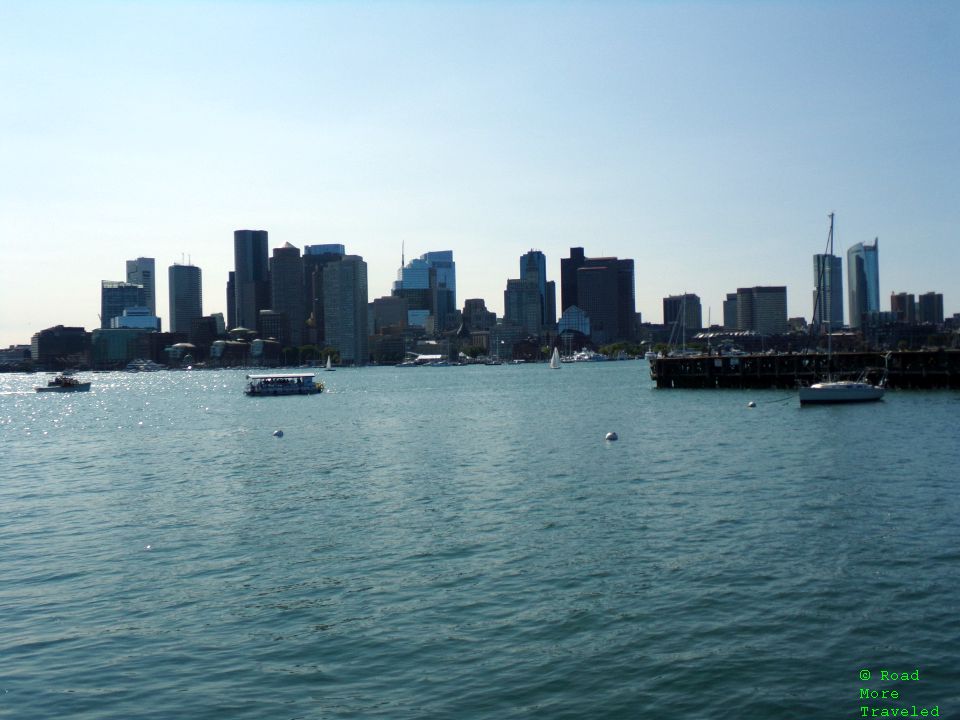 Boston skyline and harbor from Piers Park