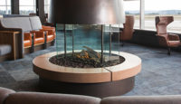 a fireplace in a room