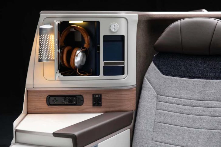 a headphones in a small cabinet