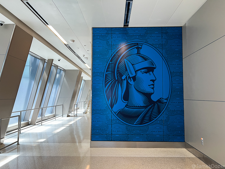 a blue wall with a picture of a man in a helmet