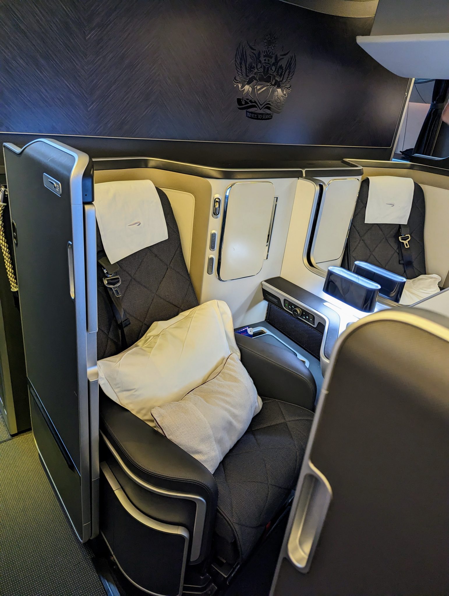 a seat in a plane