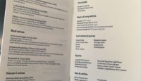 Finnnair A350-900 Business Class - menu