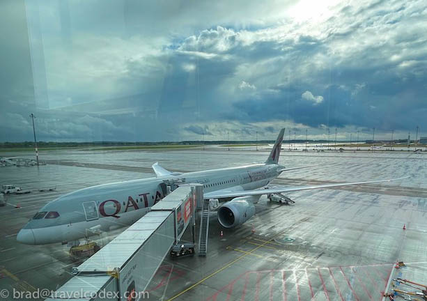 a plane on the runway