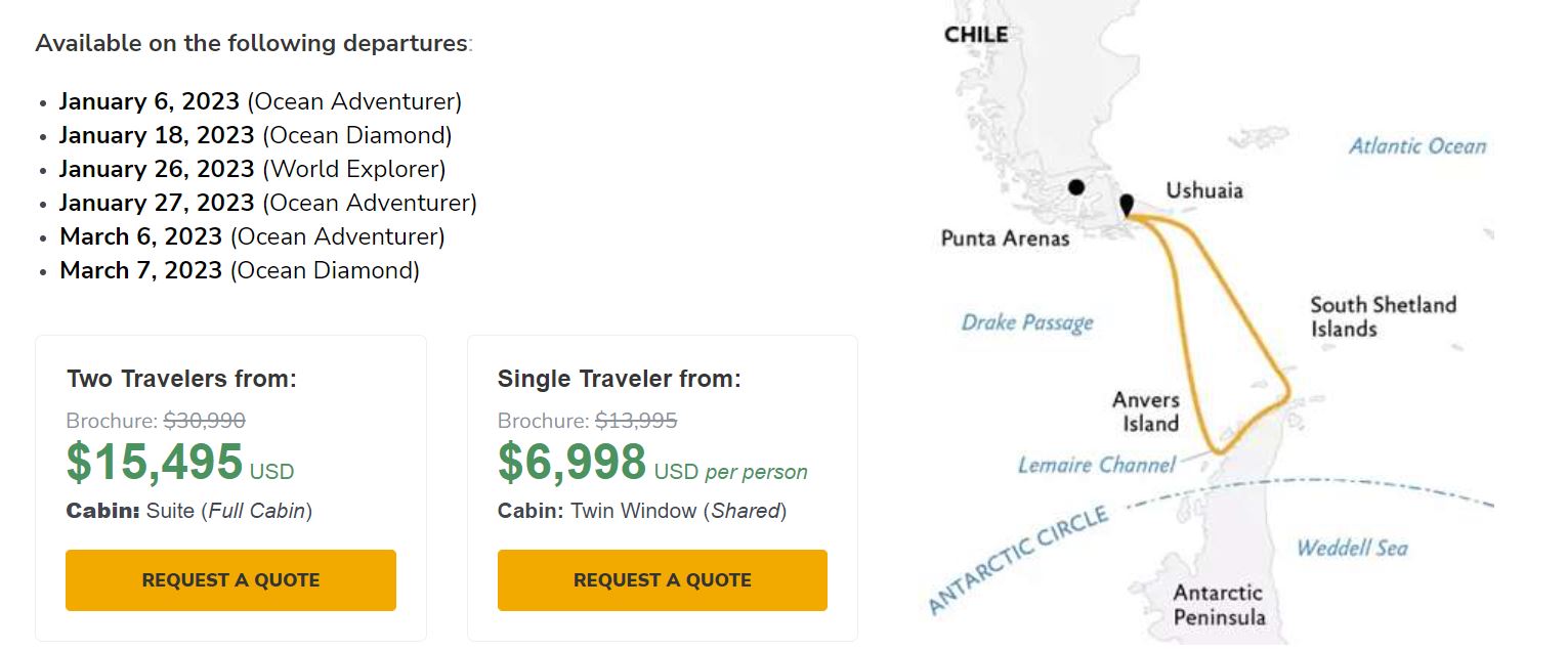 a screenshot of a travel website