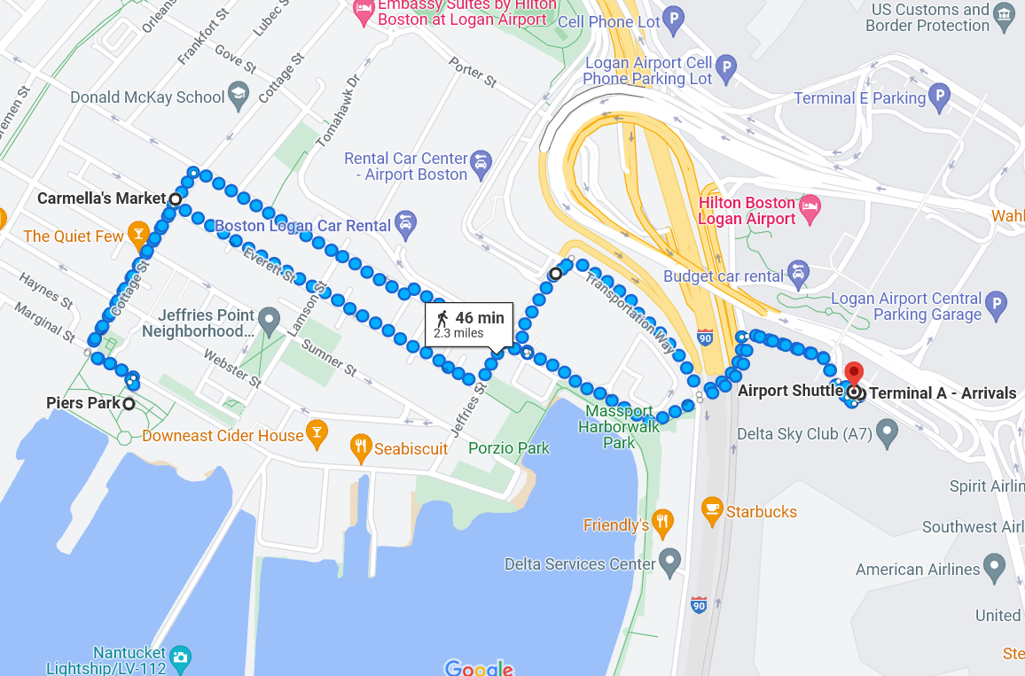 Short Walking Tour of East Boston route