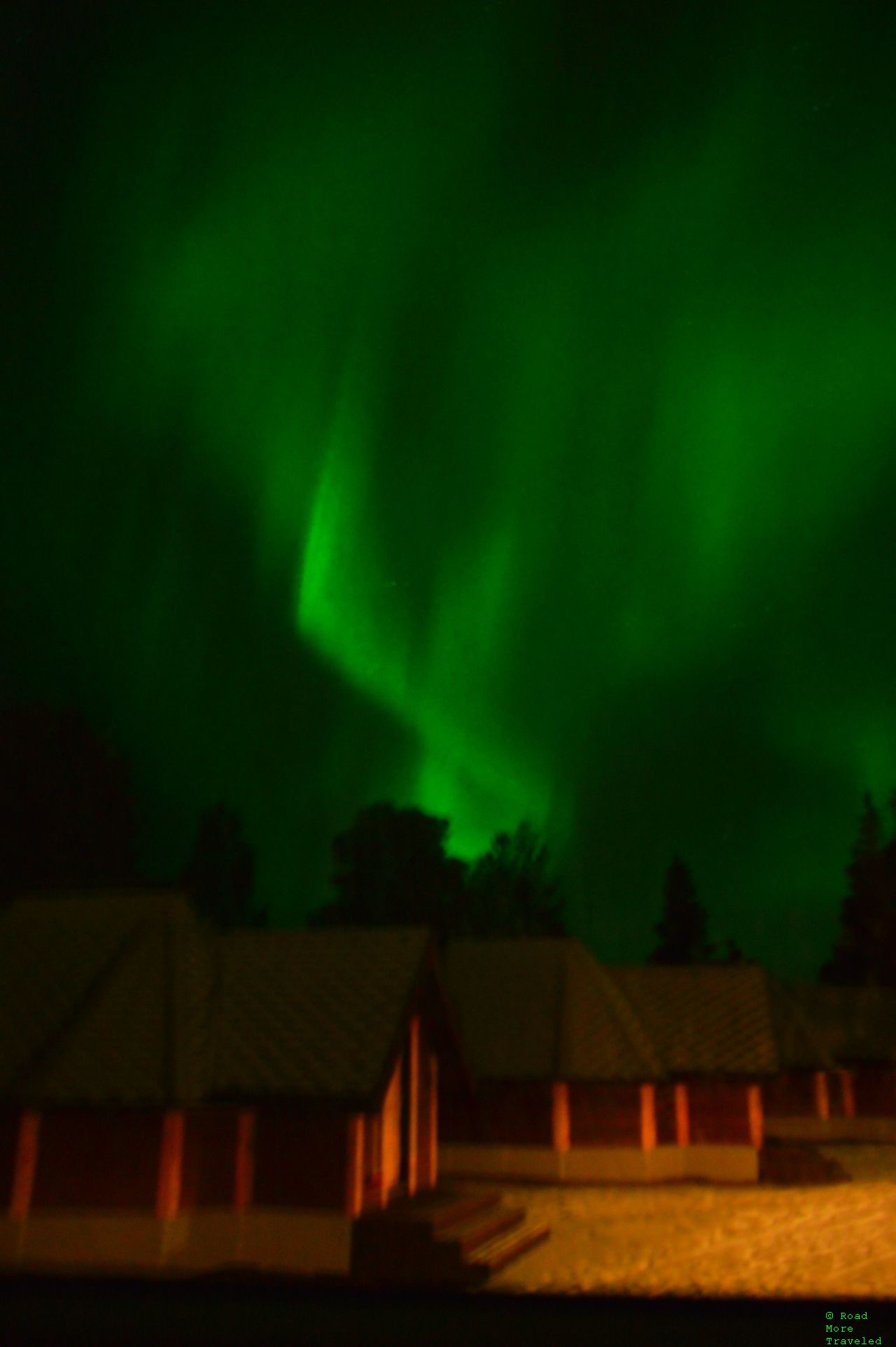 Northern lights from bed