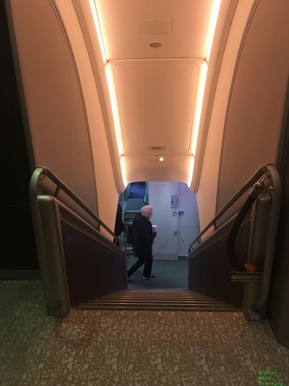 Singapore Airlines A380 Suites Class - upper deck staircase